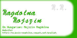 magdolna mojszin business card